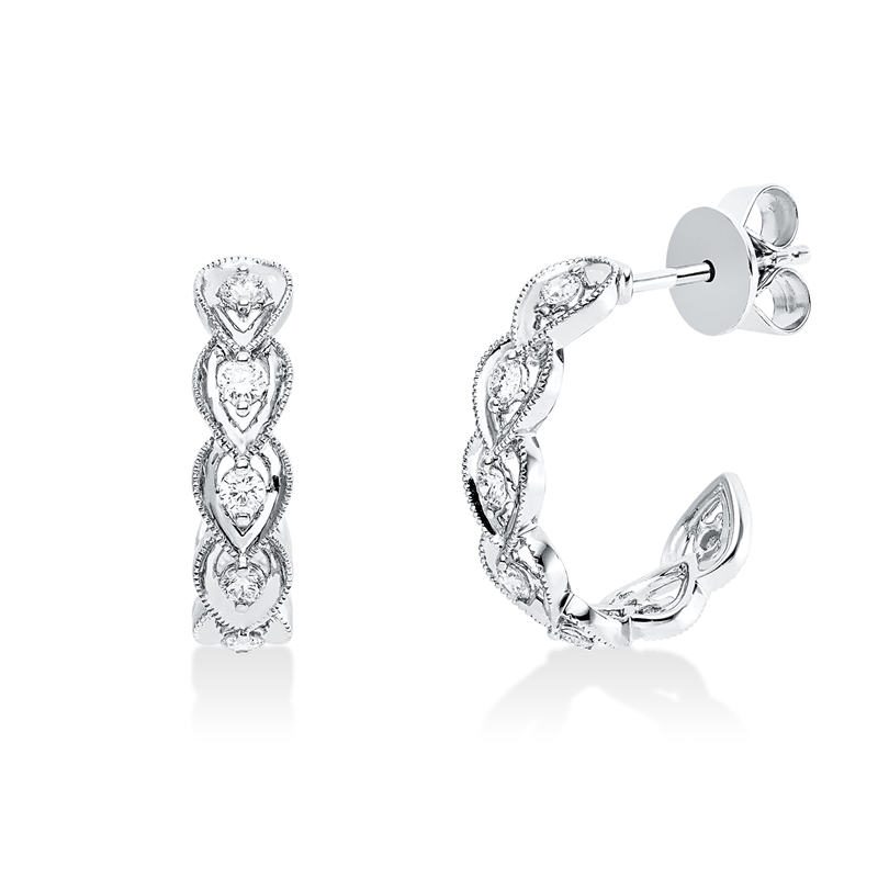 Ohrstecker 18 kt WG, 10 Brill. 0,34 ct, TW-si