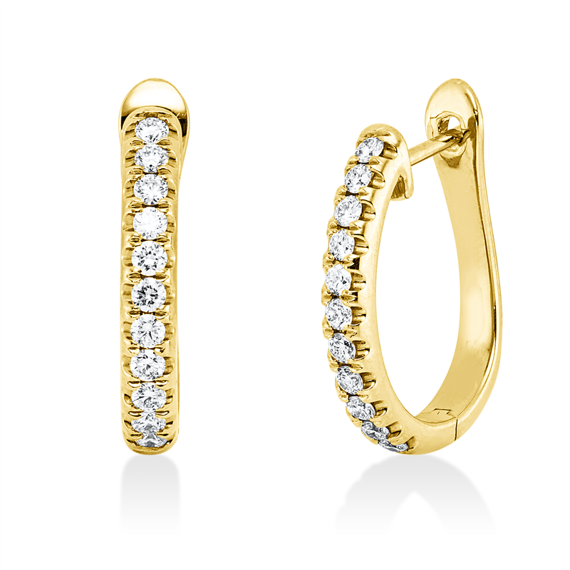 Creolen 18 kt GG, 22 Brill. 0,47 ct, F-vsi/si