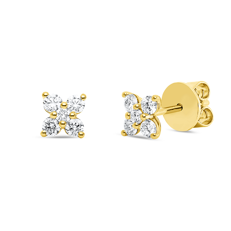 Ohrstecker 18 kt GG, 10 Brill. 0,40 ct, TW-pi