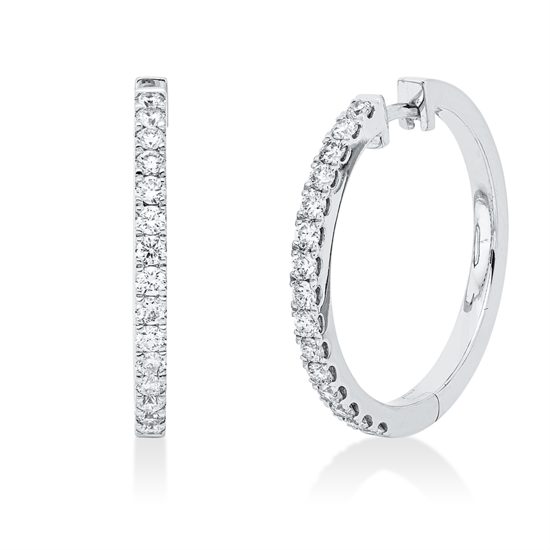 Ohrschmuck 18 kt WG, 30 Brill. 0,50 ct, TW-pi
