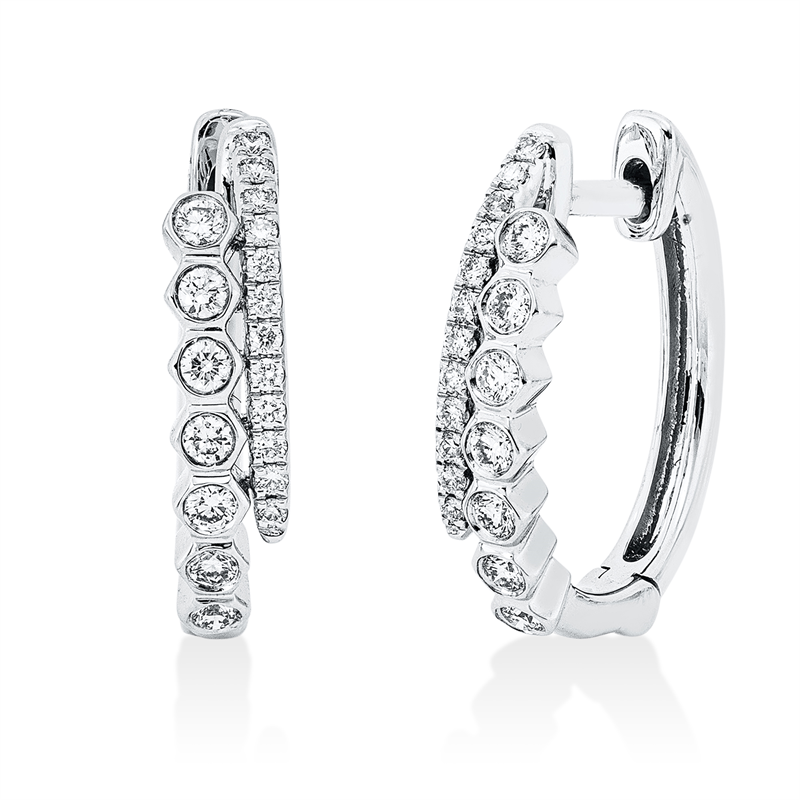 Creolen 18 kt WG, 38 Brill. 0,25 ct, TW-si