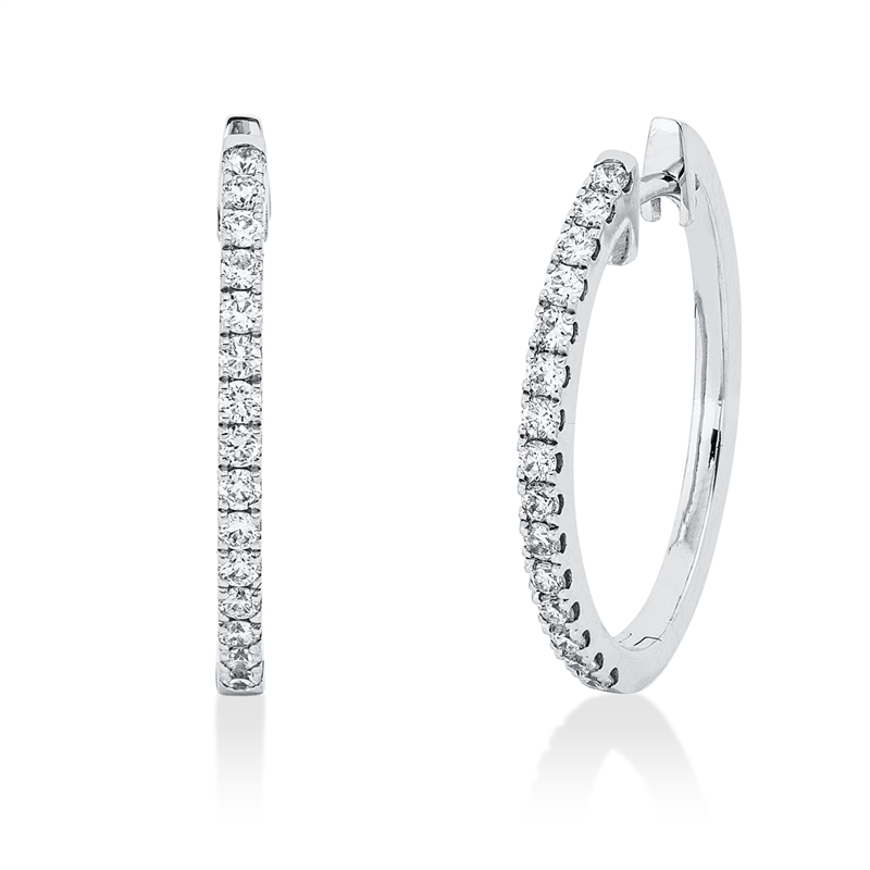 Ohrschmuck 18 kt WG, 30 Brill. 0,36 ct, TW-pi