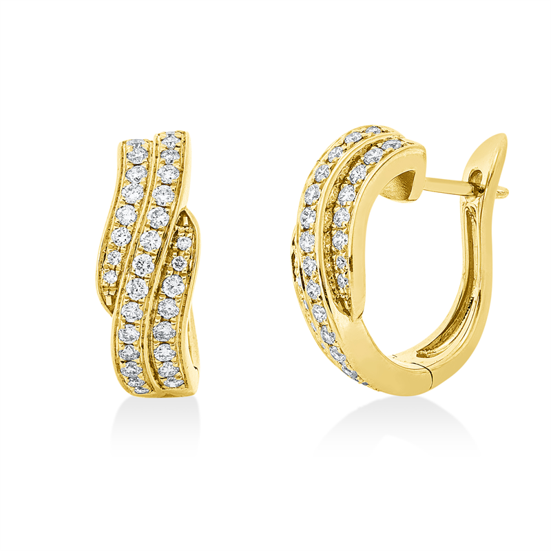 Ohrschmuck 18 kt GG, 62 Brill. 0,41 ct, TW-si