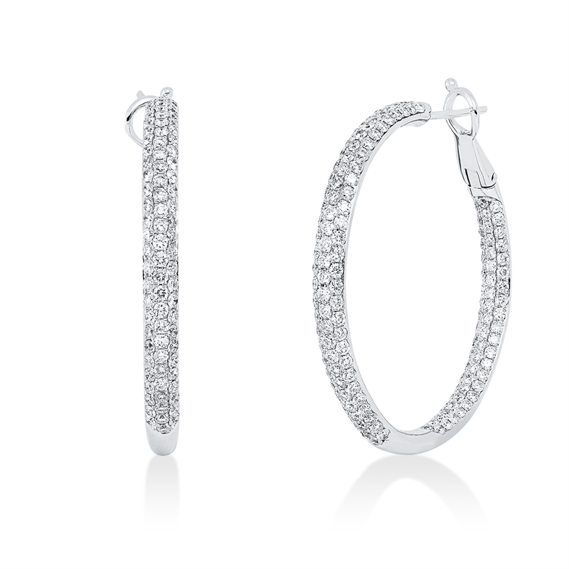 Ohrschmuck 18 kt WG, 310 Brill. 4,02 ct, TW-pi
