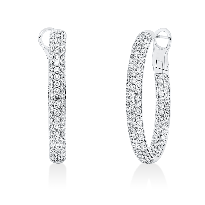 Ohrschmuck 18 kt WG, 228 Brill. 6,06 ct, TW-pi
