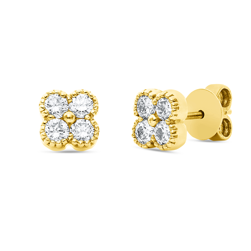 Ohrstecker 18 kt GG, 8 Brill. 0,74 ct, TW-si