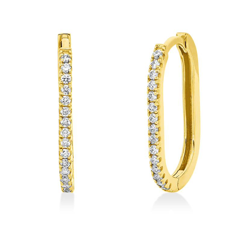 Creolen 18 kt GG, 30 Brill. 0,23 ct, F-vsi/si