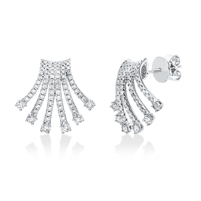 Ohrschmuck 18 kt WG, 152 Brill. 1,15 ct, TW-vsi