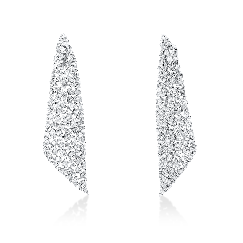 Ohrschmuck 18 kt WG, Fant-Schl. 11,33 ct, F-vsi/si