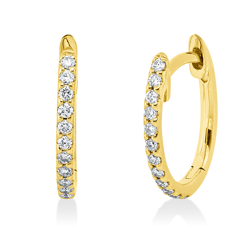 Creolen 18 kt GG, 24 Brill. 0,16 ct, TW-si