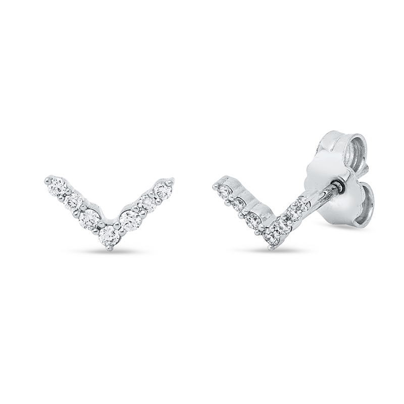 Ohrstecker 18 kt WG, 14 Brill. 0,11 ct, TW-si