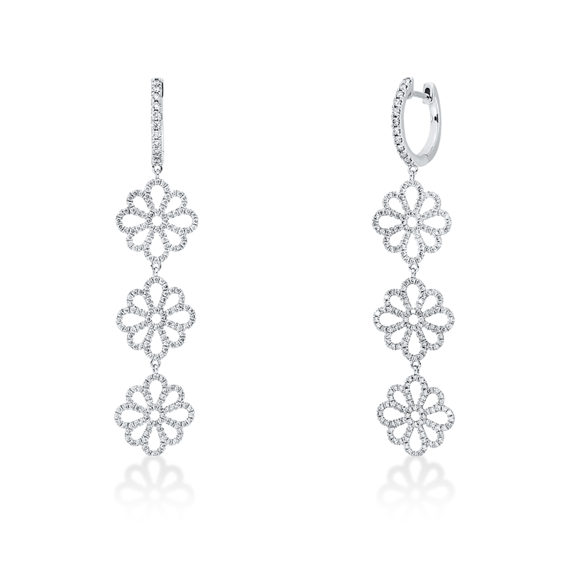 Ohrschmuck 18 kt WG, 430 Brill. 1,02 ct, W-si