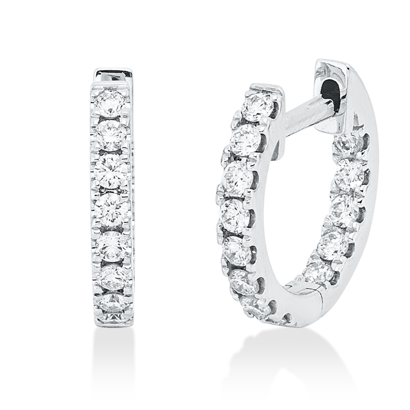 Creolen 18 kt WG, 26 Brill. 0,36 ct, W-si