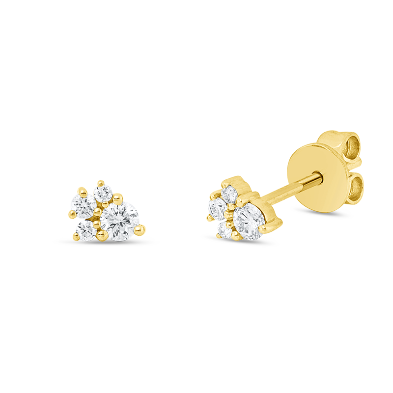 Ohrstecker 18 kt GG, 8 Brill. 0,16 ct, W-si