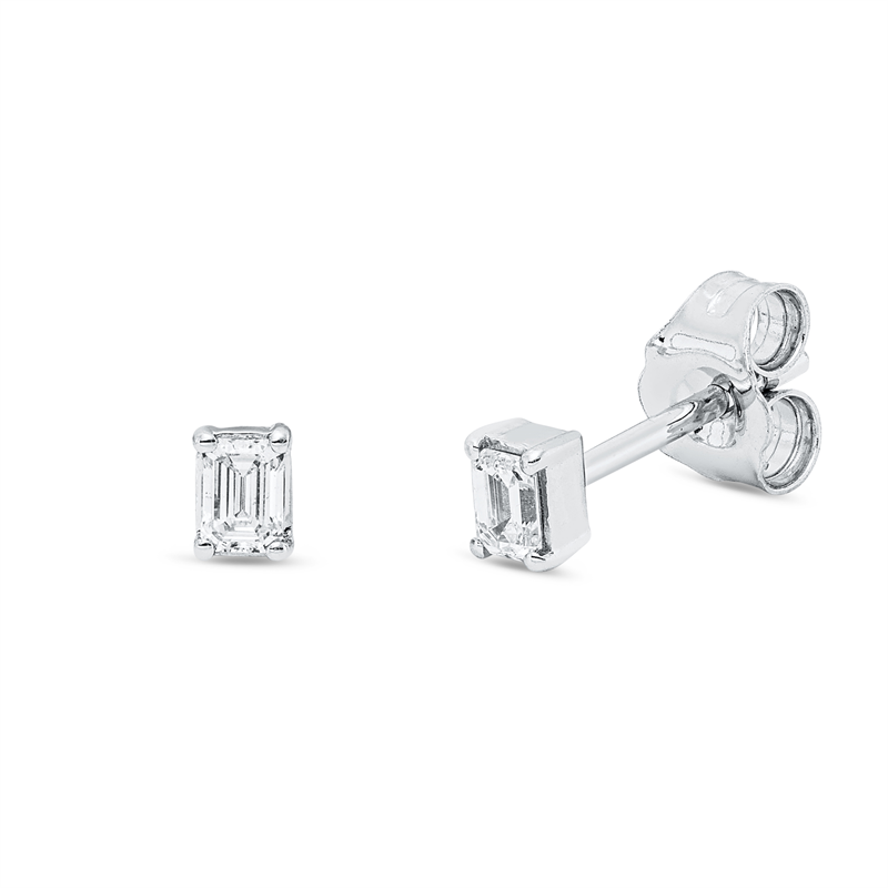 Ohrstecker 18 kt WG, 2 Sm.schliff 0,16 ct, TW-si