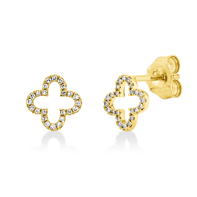Ohrstecker 18 kt GG, 16 Dia. 0,03 ct, TW-si, 8 Dia. 0,02 ct, TW-si, 24 Dia. 0,03 ct, TW-si