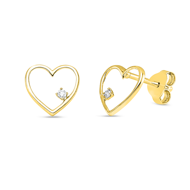 Ohrstecker 18 kt GG, 2 Brill. 0,03 ct, TW-si