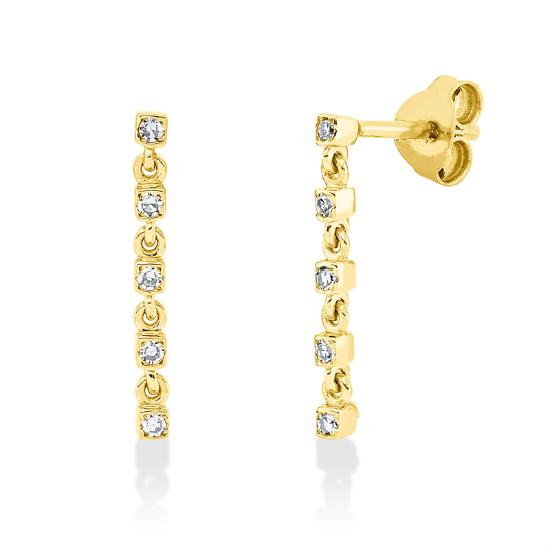 Ohrschmuck 18 kt GG, 10 Dia. 0,08 ct, TW-si