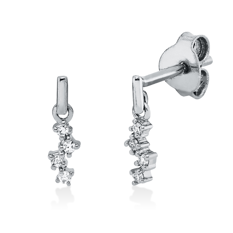 Ohrschmuck 18 kt WG, 8 Dia. 0,04 ct, TW-si