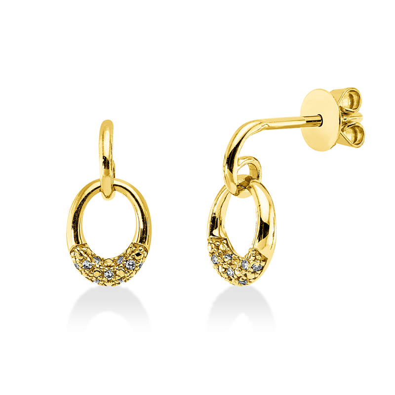 Ohrschmuck 18 kt GG, 18 Dia. 0,04 ct, TW-si