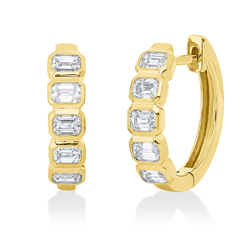 Creolen 18 kt GG, 10 Sm.schliff 0,95 ct, TW-si