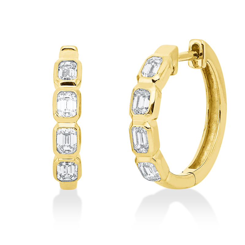 Creolen 18 kt GG, 8 Sm.schliff 0,78 ct, TW-si