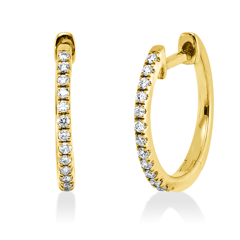 Creolen 18 kt GG, 30 Brill. 0,12 ct, TW-si