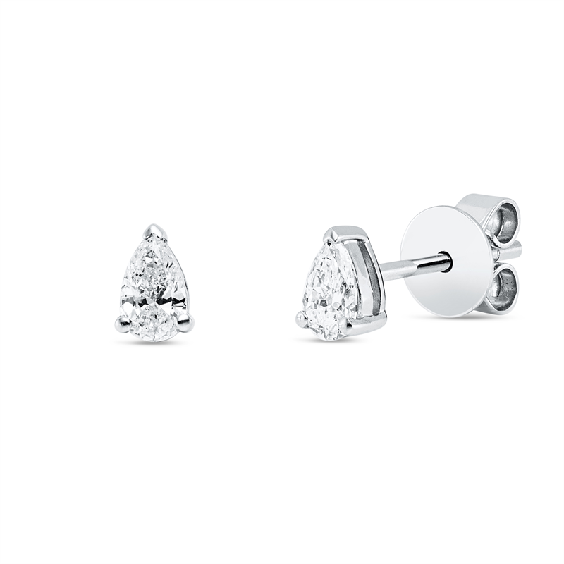 Ohrstecker 14 kt WG, 2 Tropfen 0,36 ct, TW-vsi/si
