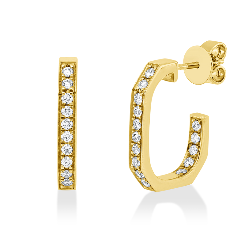 Ohrschmuck 14 kt GG, 30 Brill. 0,47 ct, TW-si