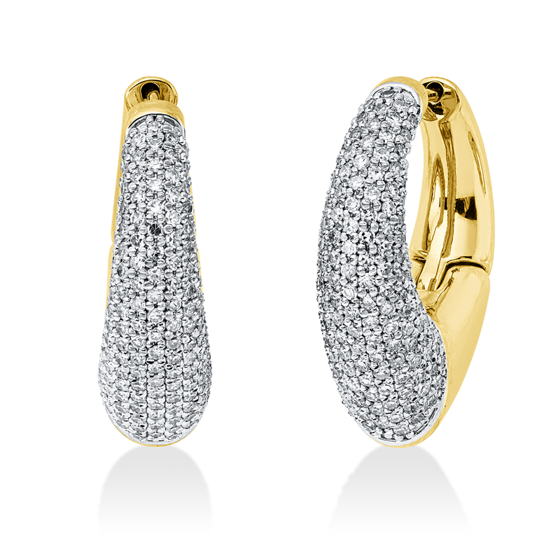 Creolen 14 kt GG+WG, 318 Dia. 1,91 ct, TW-pi