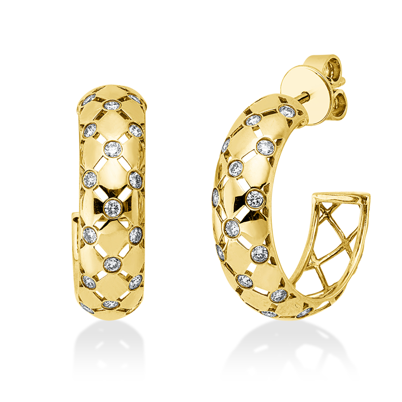 Ohrschmuck 14 kt GG, 34 Brill. 0,46 ct, TW-si