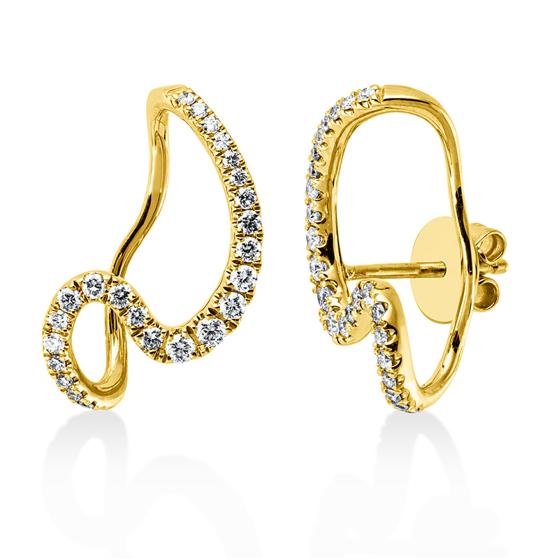 Ohrschmuck 18 kt GG, 48 Brill. 0,34 ct, W-si