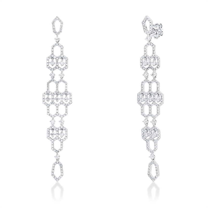 Ohrschmuck 18 kt WG, 346 Brill. 2,52 ct, TW-vsi