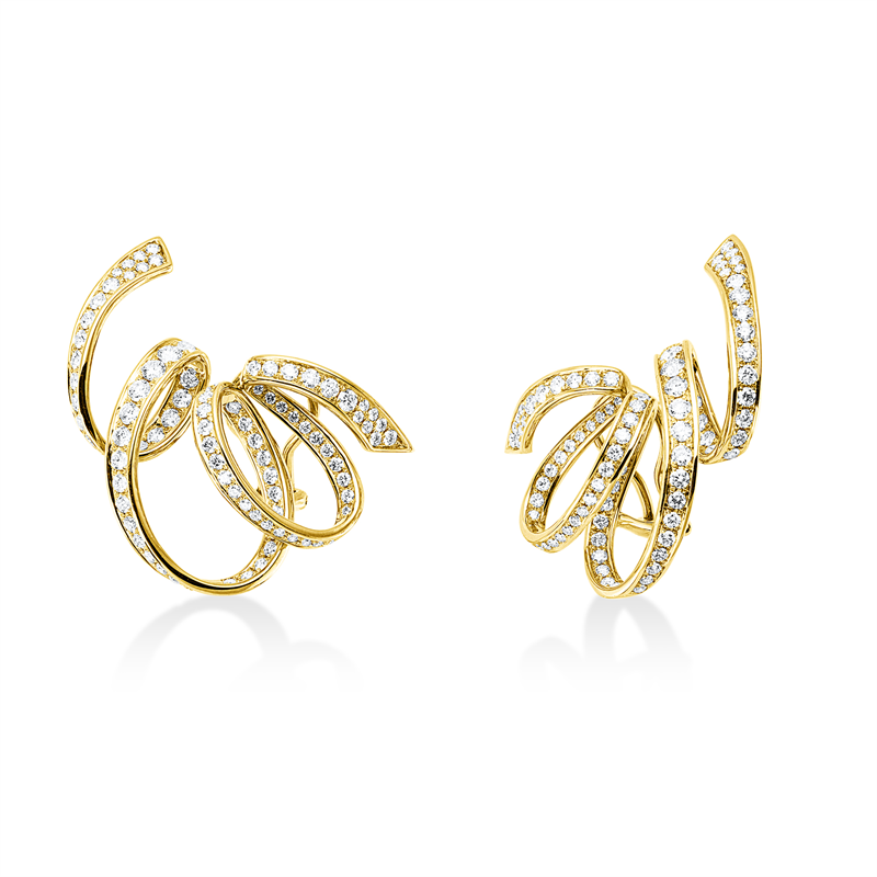Ohrschmuck 18 kt GG, 178 Brill. 2,97 ct, TW-vsi