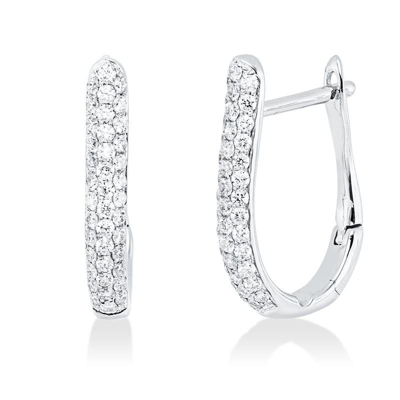 Creolen 18 kt WG, 80 Brill. 0,28 ct, TW-vsi