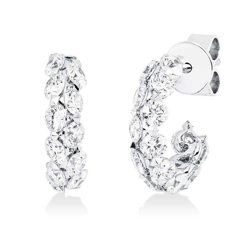 Ohrstecker 18 kt WG, 32 Brill. 2,56 ct, F-vsi/si