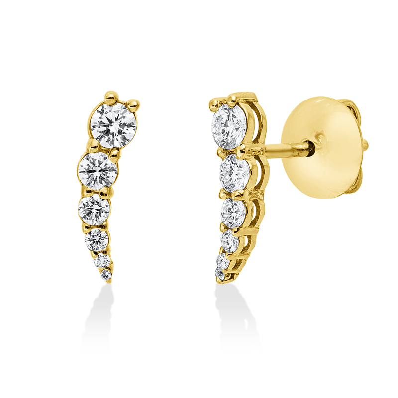 Ohrstecker 18 kt GG, 2 Brill. 0,16 ct, TW-vsi, 10 Brill. 0,19 ct, TW-vsi