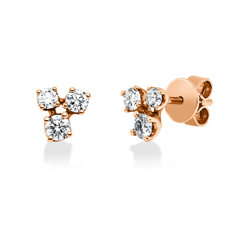 Ohrstecker 18 kt RG, 6 Brill. 0,37 ct, I-si