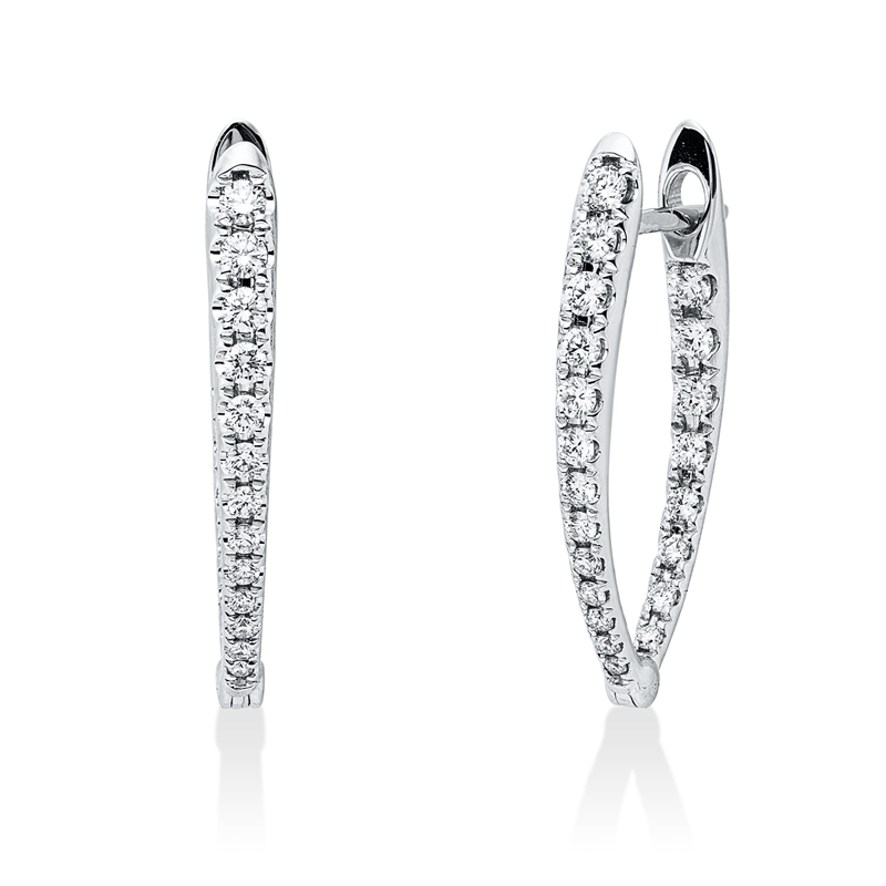 Creolen 18 kt WG, 42 Brill. 0,56 ct, TW-vsi