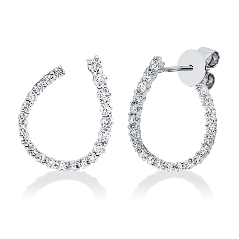 Ohrstecker 18 kt WG, 14 Brill. 0,42 ct, TW-vsi/si, 30 Brill. 0,42 ct, TW-si/pi
