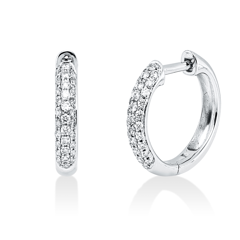 Creolen 18 kt WG, 62 Brill. 0,24 ct, W-si