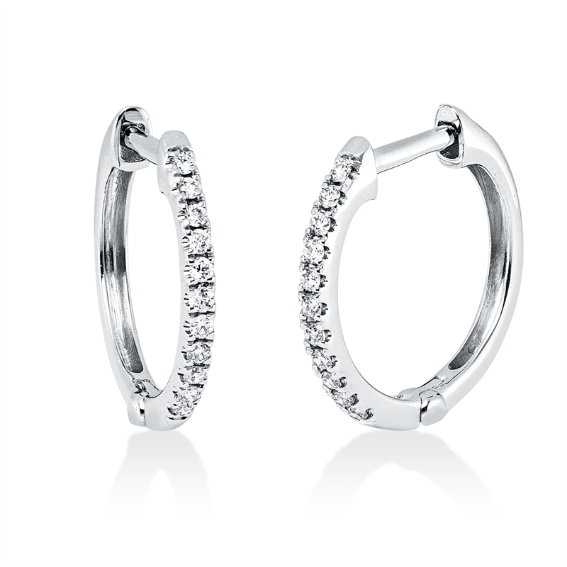 Creolen 18 kt WG, 22 Brill. 0,11 ct, W-si