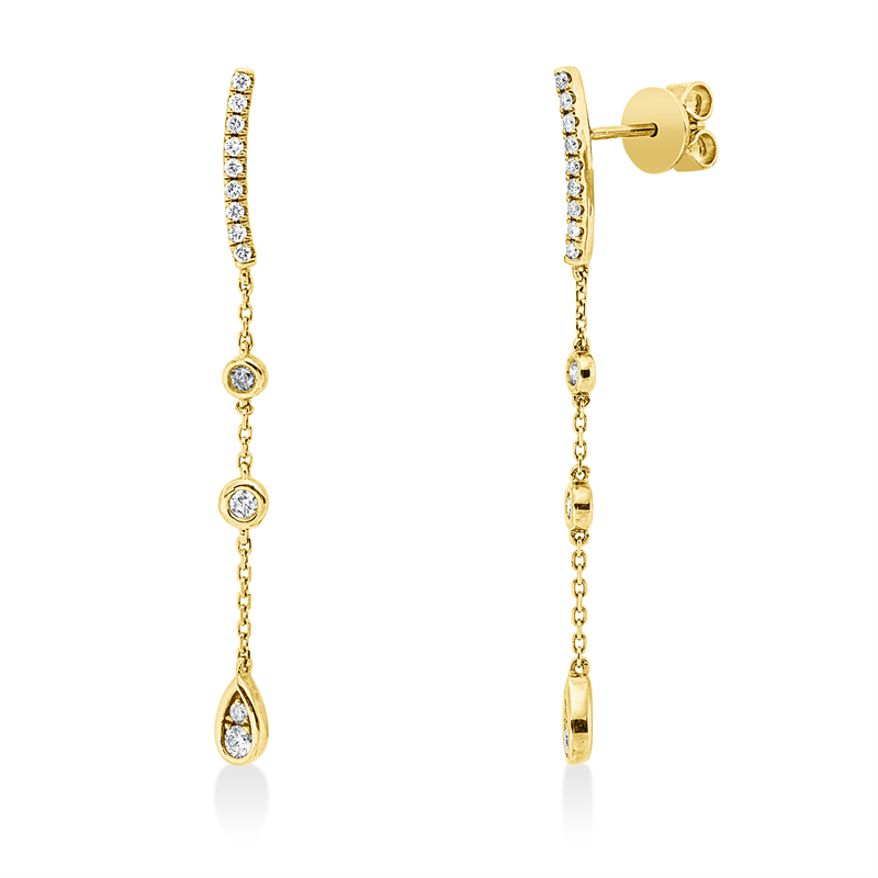 Ohrschmuck 18 kt GG, 26 Brill. 0,30 ct, TW-si
