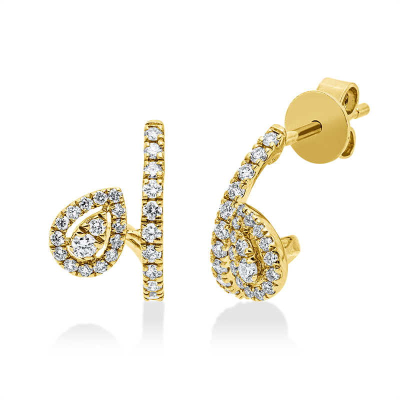 Ohrschmuck 14 kt GG, 54 Brill. 0,34 ct, W-si/pi