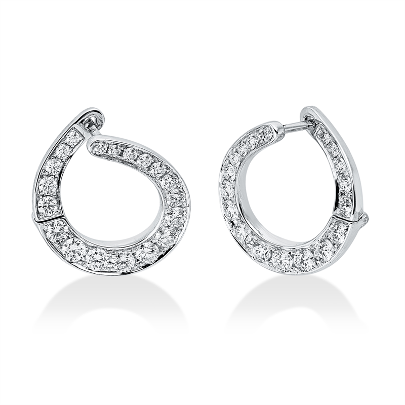 Ohrschmuck 18 kt WG, 38 Brill. 1,50 ct, TW-si