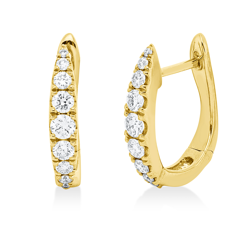 Creolen 18 kt GG, 18 Brill. 0,40 ct, I-si