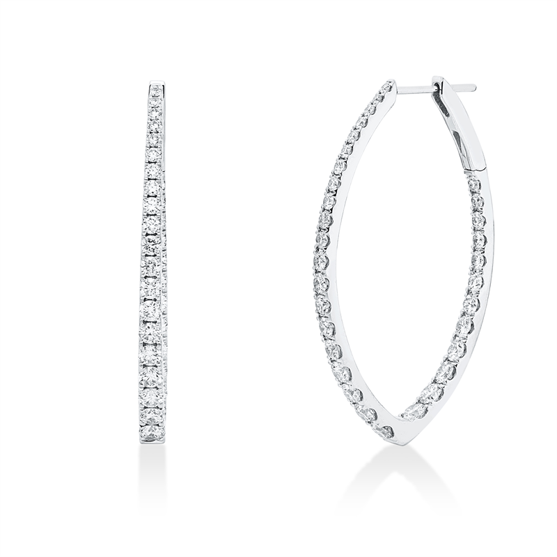 Creolen 18 kt WG, 64 Brill. 2,32 ct, TW-si