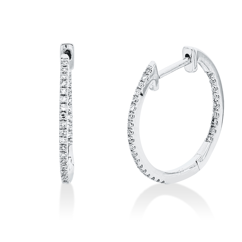 Creolen 18 kt WG, 56 Dia. 0,12 ct, TW-si
