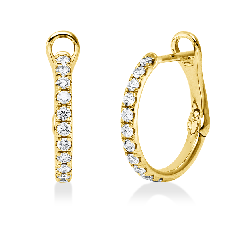 Creolen 18 kt GG, 22 Brill. 0,32 ct, TW-si