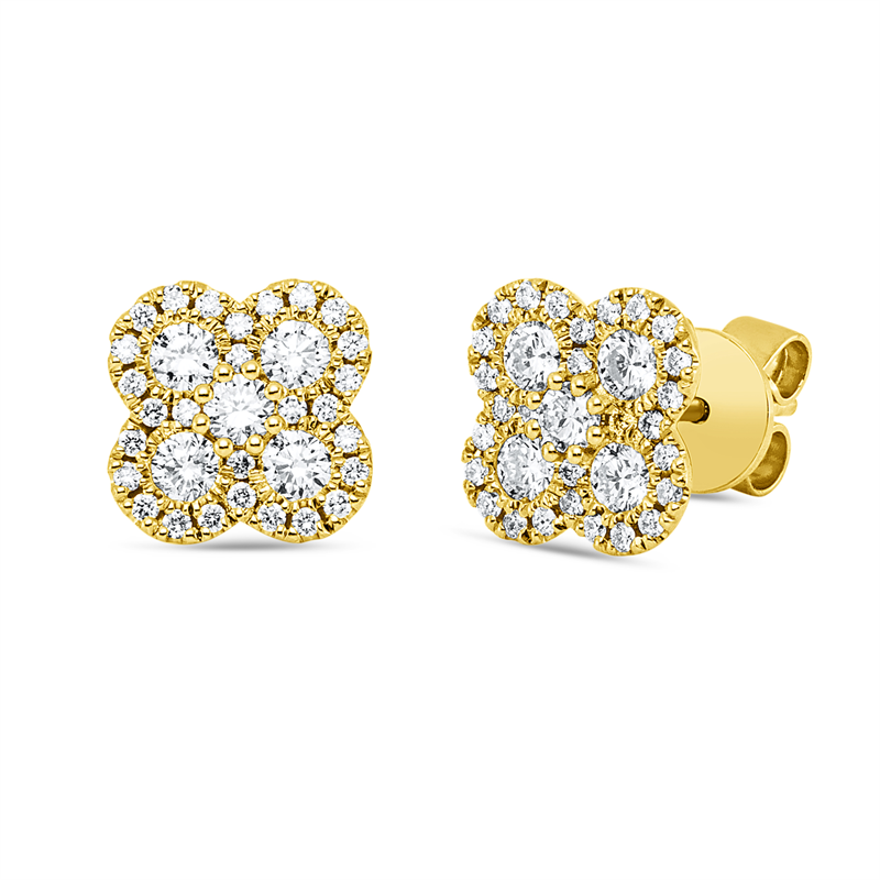Ohrstecker 18 kt GG, 66 Brill. 0,70 ct, TW-si
